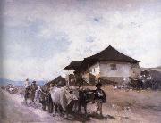 Nicolae Grigorescu Ox Cart at Oratii France oil painting artist